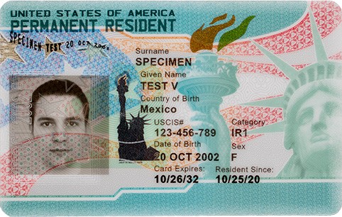 Permanent Residence Card sample